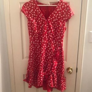 Size 10 J Crew Ruffle Red Dress